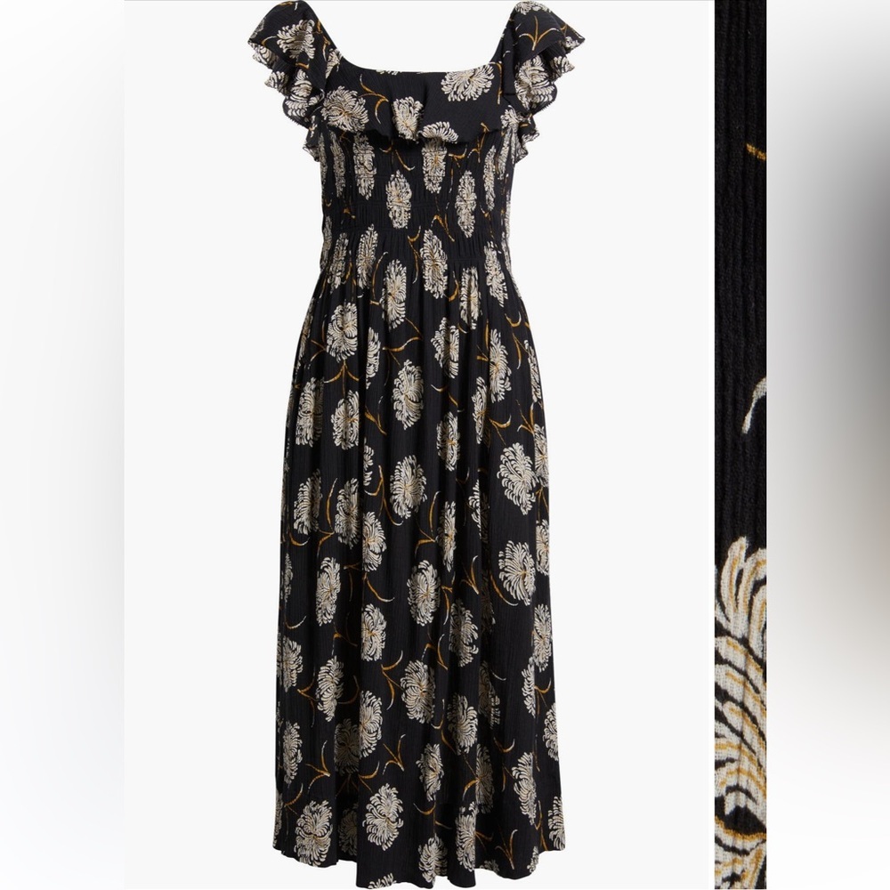 New The Great. The Havana Floral Print Black Maxi Dress Size 2 - Picture 7 of 8